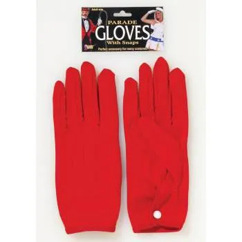 Parade Gloves Short. with Snaps Red