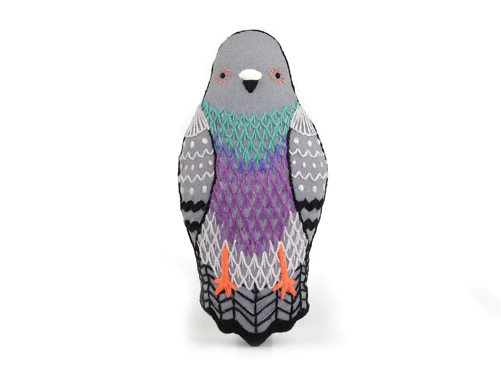 Pigeon Embroidery Kit from Kiriki