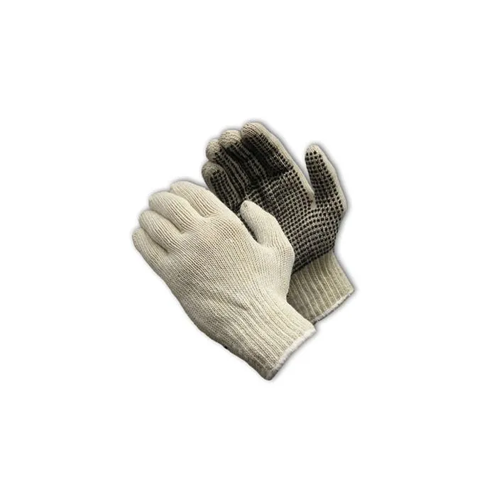 PIP 37-C110PD 7-Gauge Seamless Knit Cotton/Polyester Glove with PVC Dot Grip, Natural, 1 Dozen