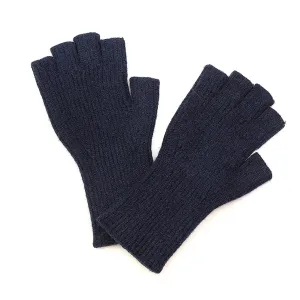 POM One Size Navy Ribbed Knit Fingerless Gloves