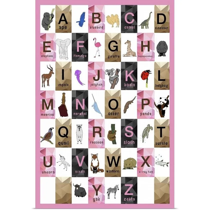 "Alphabet Girls Room" Poster Print - Multi