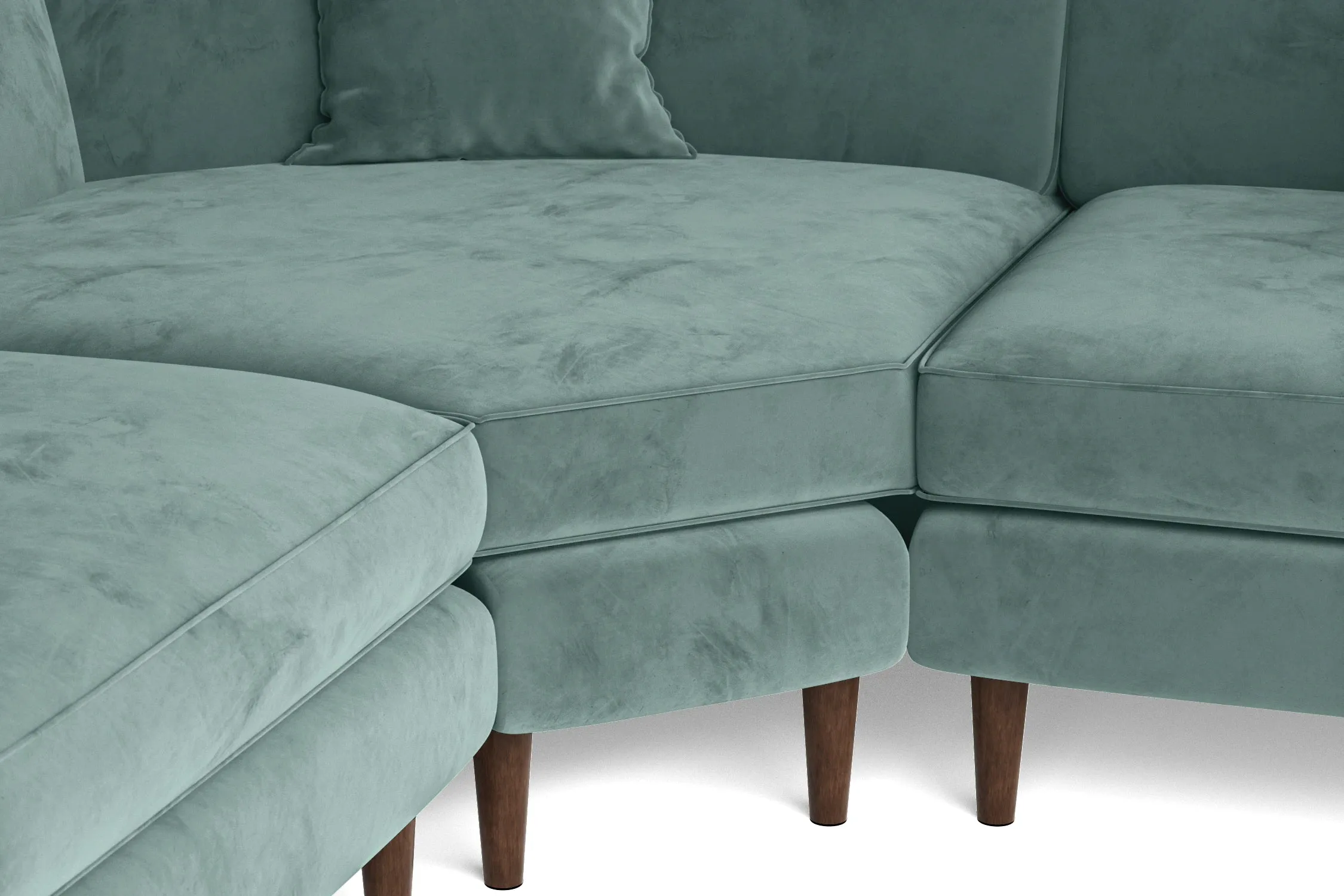 Ragusa 3 Seater Corner Sofa Teal Velvet