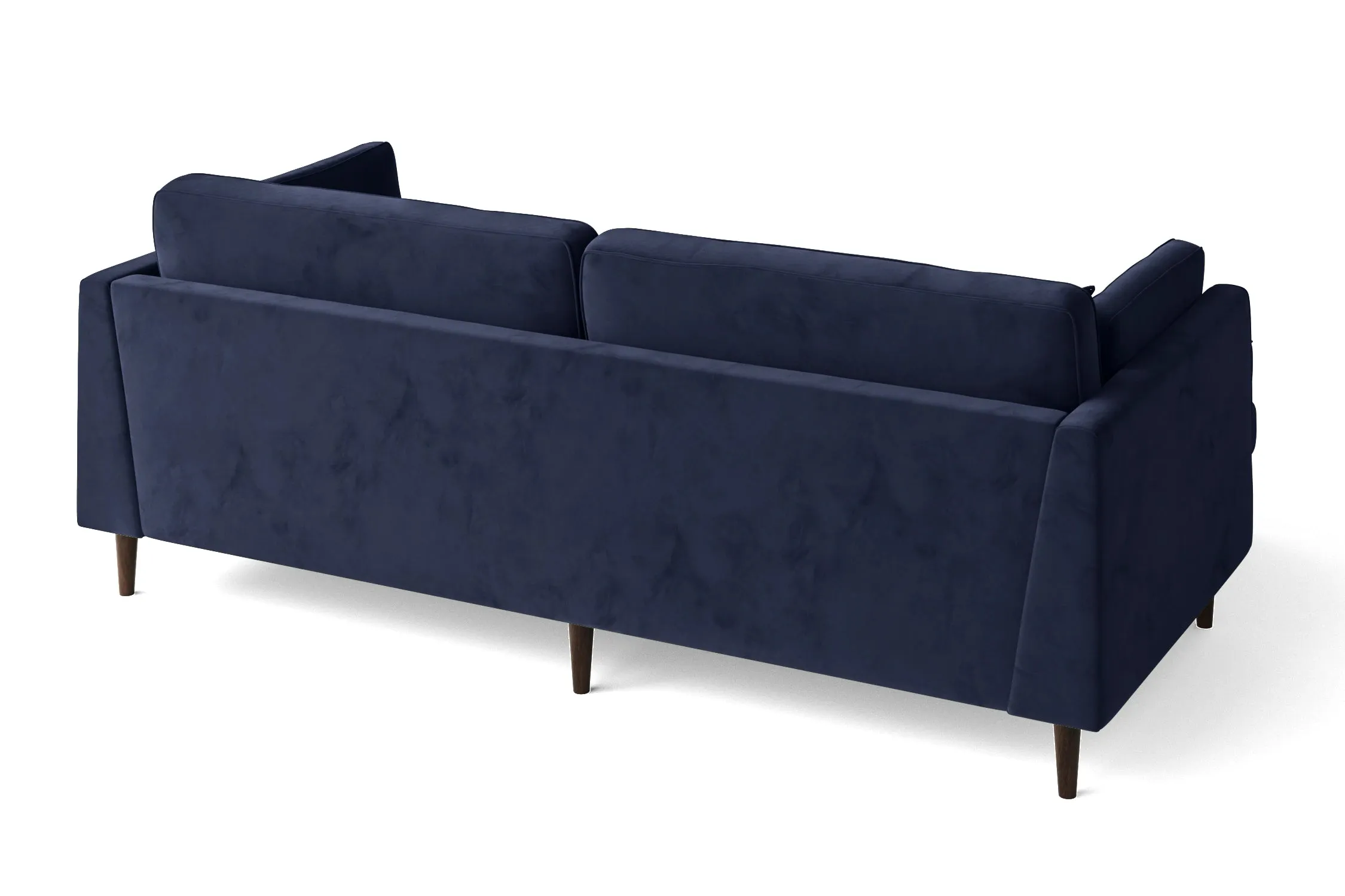 Ragusa 3 Seater Left Hand Facing Chaise Lounge Corner Sofa Dark Blue Velvet