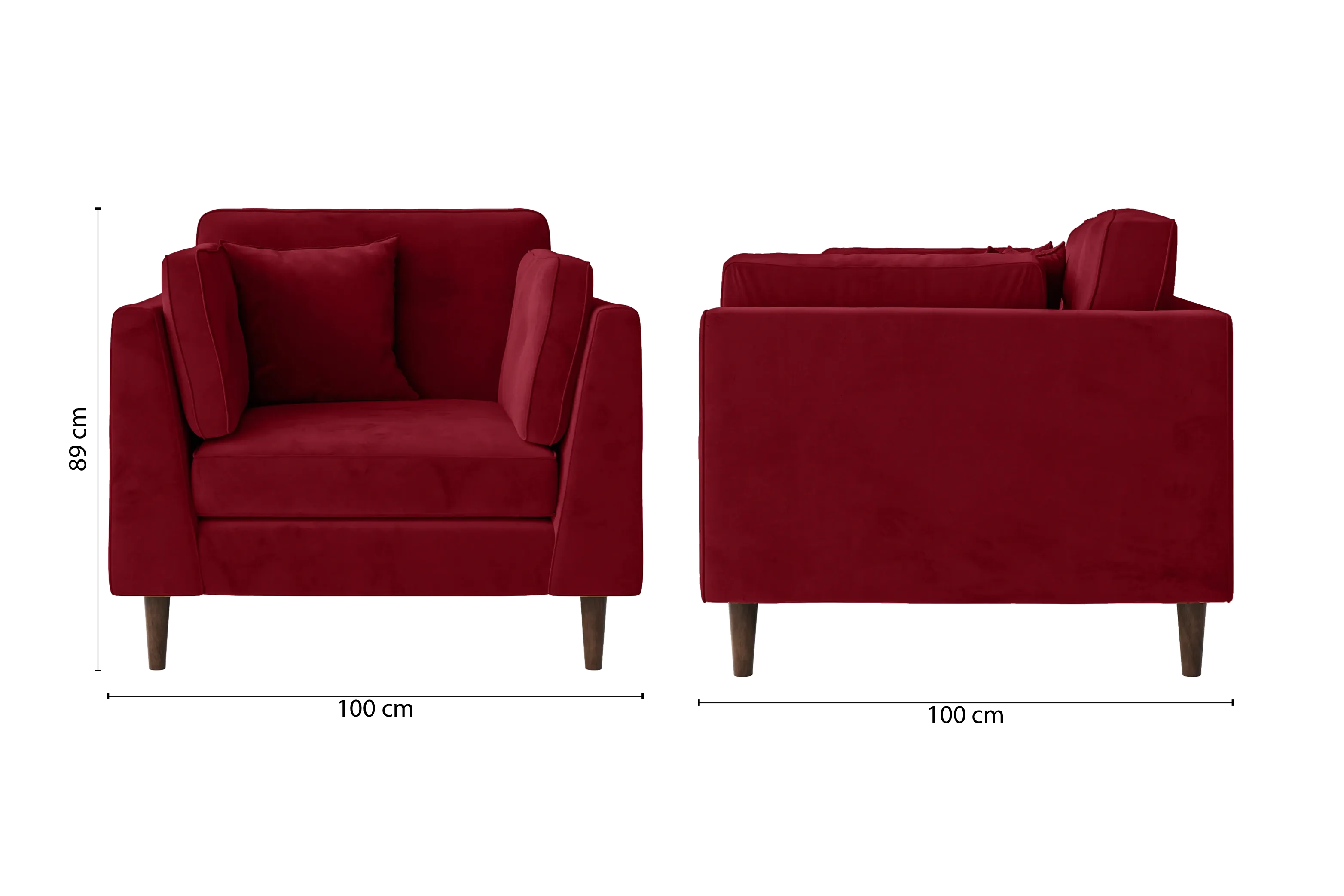 Ragusa Armchair Red Velvet