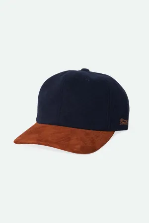 Reserve Melton Wool Adjustable Cap - Washed Navy / Light Brown