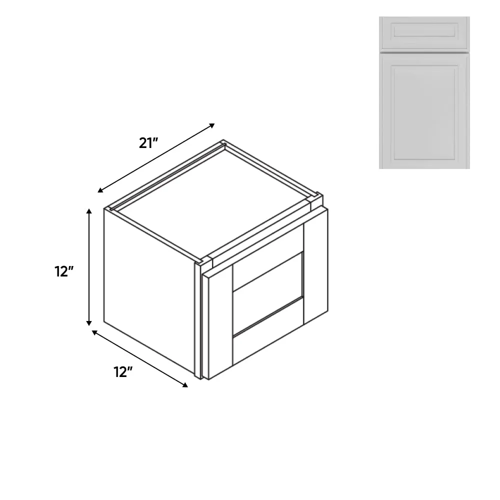 RTA - Elegant Shaker White - 21"W - Stack Up Wall Cabinet with Glass Door - 21"W x 12"H x 12"D