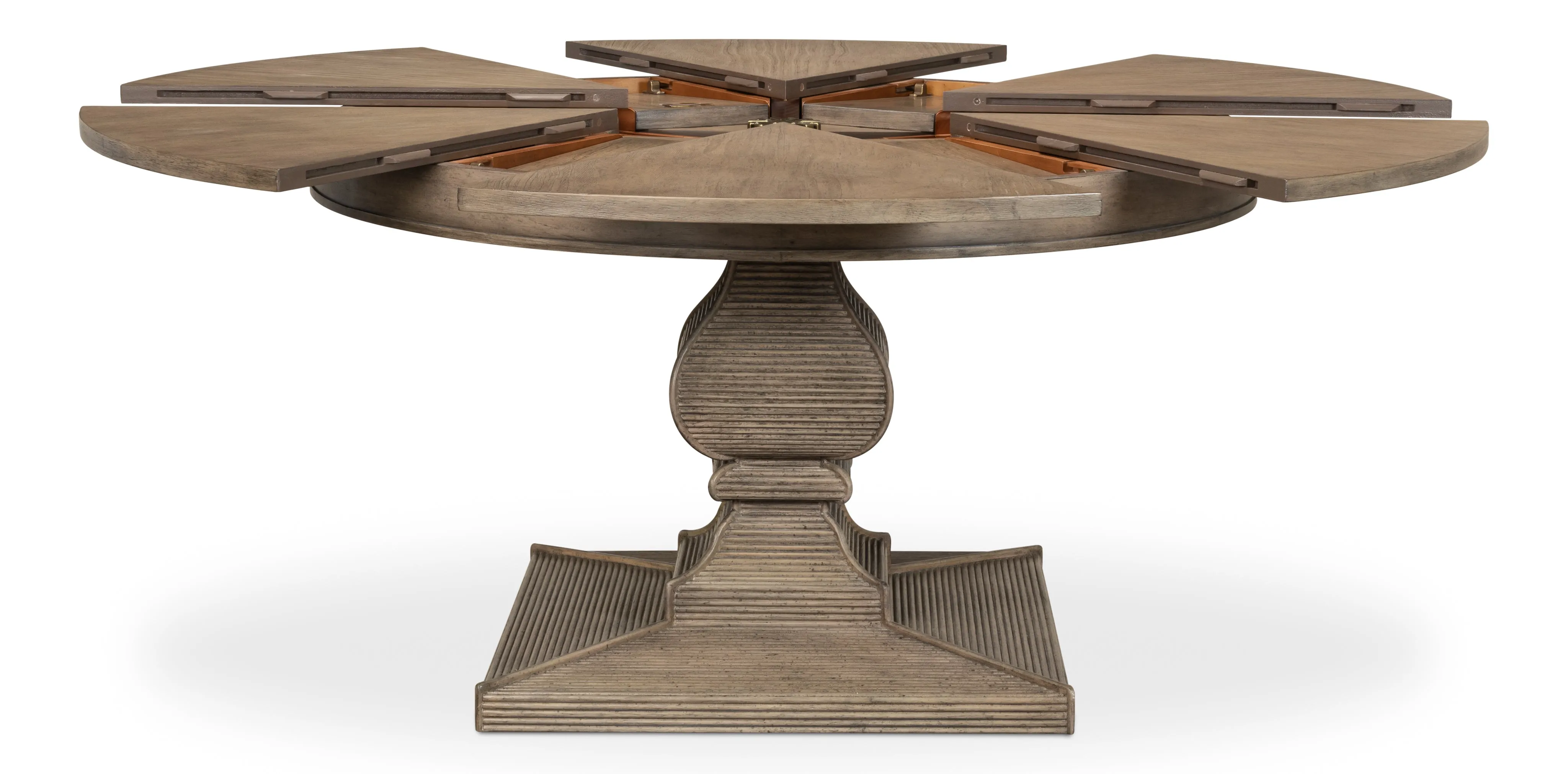 Sarreid - Kelso Equestrian Jupe Dining Table  Grey - Brown - Traditional