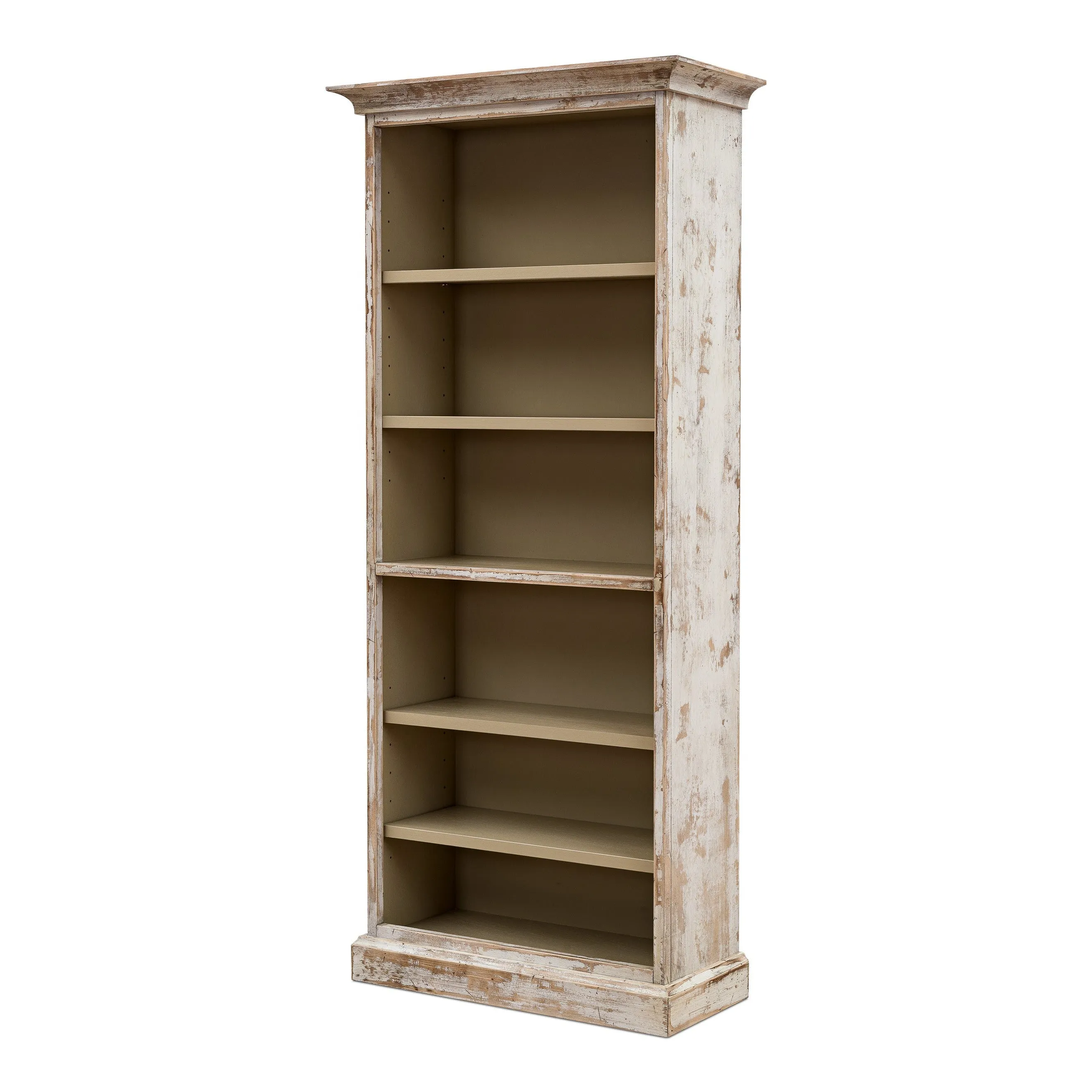 Sarreid - Open Shelf Bookcase  Disrupted White - White - Transitional