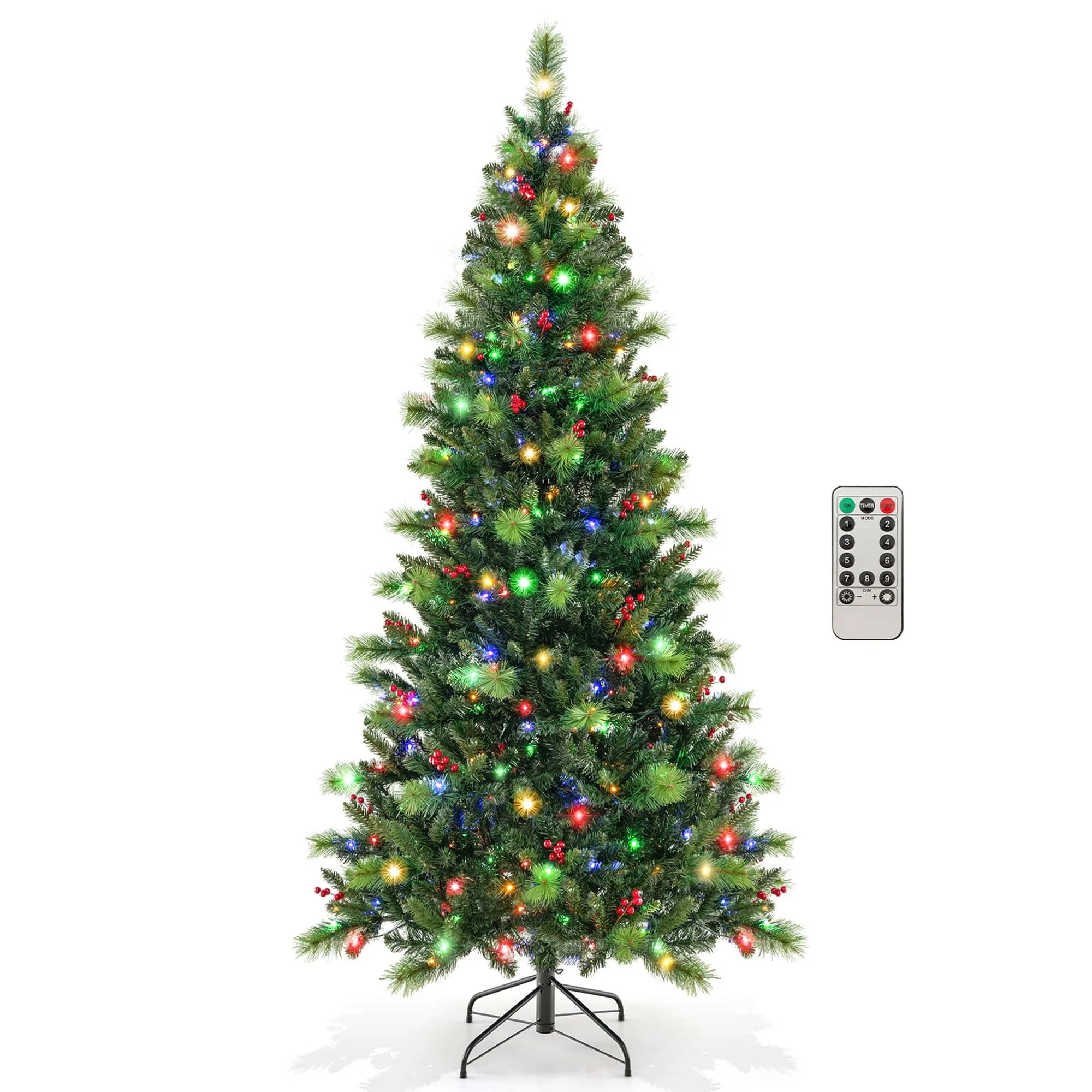 timeless 7FT Pre-Lit Artificial Christmas Tree 9 Lighting Modes with 400 LED Lights & Timer 7' 7'