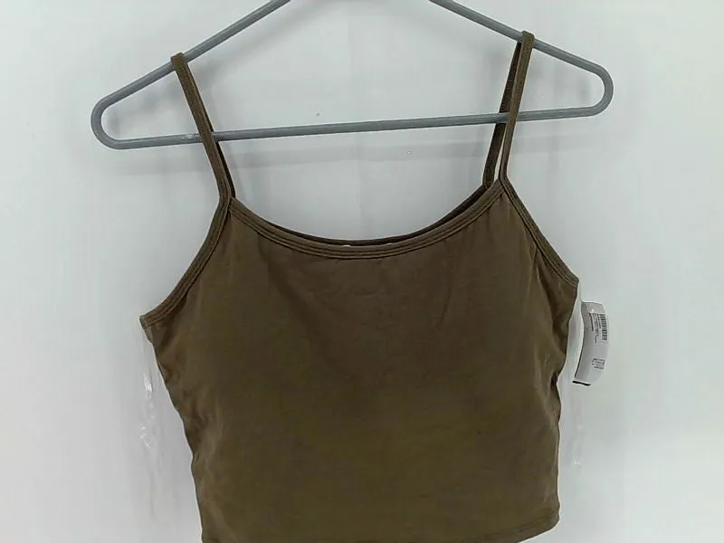 Women's Green Crop Top - Large Sleeveless Stretchy Strap