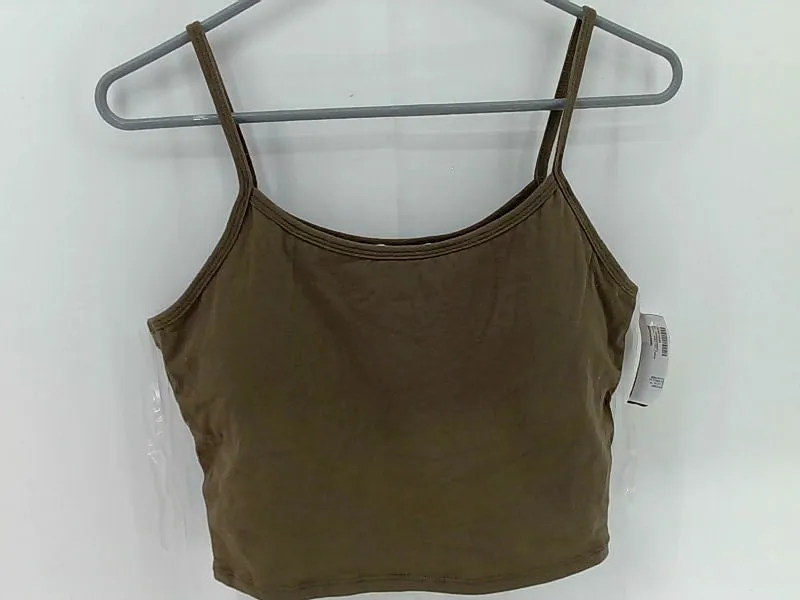 Women's Green Crop Top - Large Sleeveless Stretchy Strap