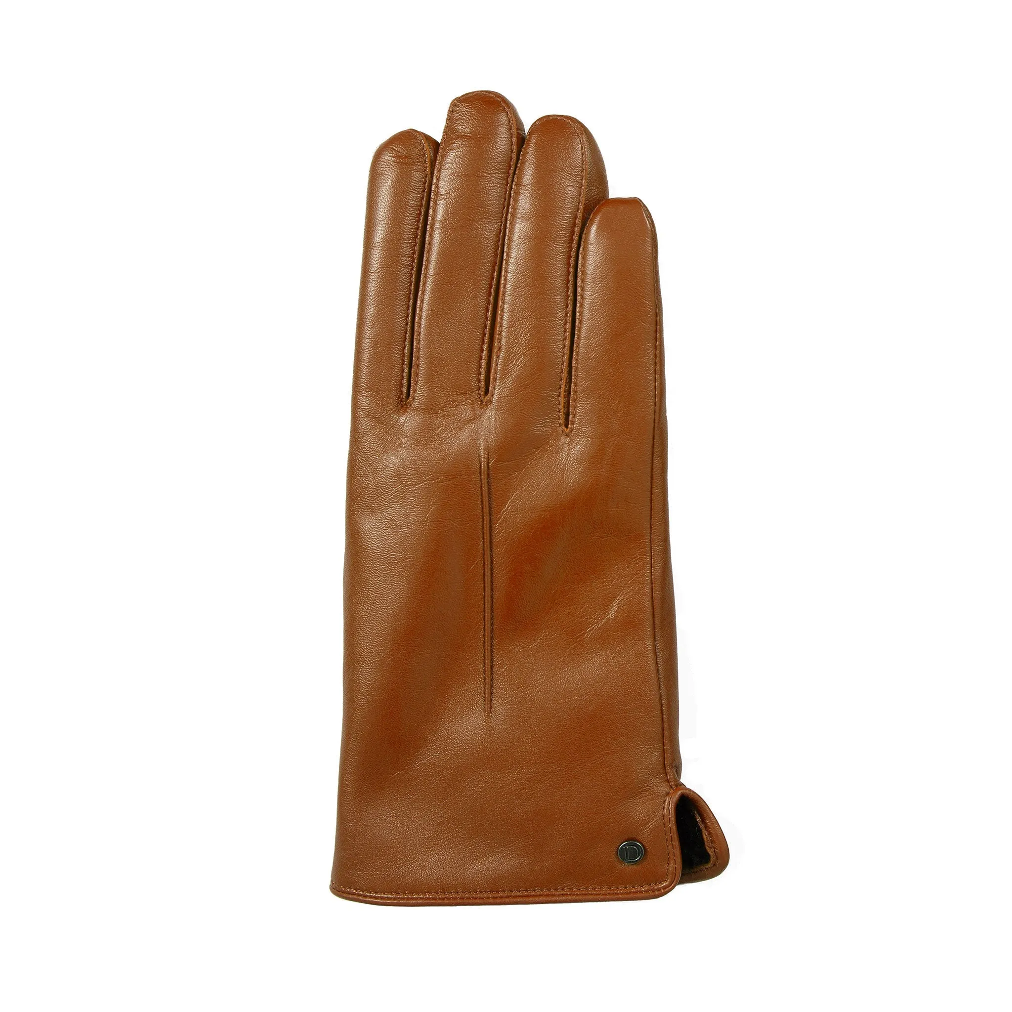 Women’s Touchscreen Single-Point Faux Fur-Lined Leather Gloves