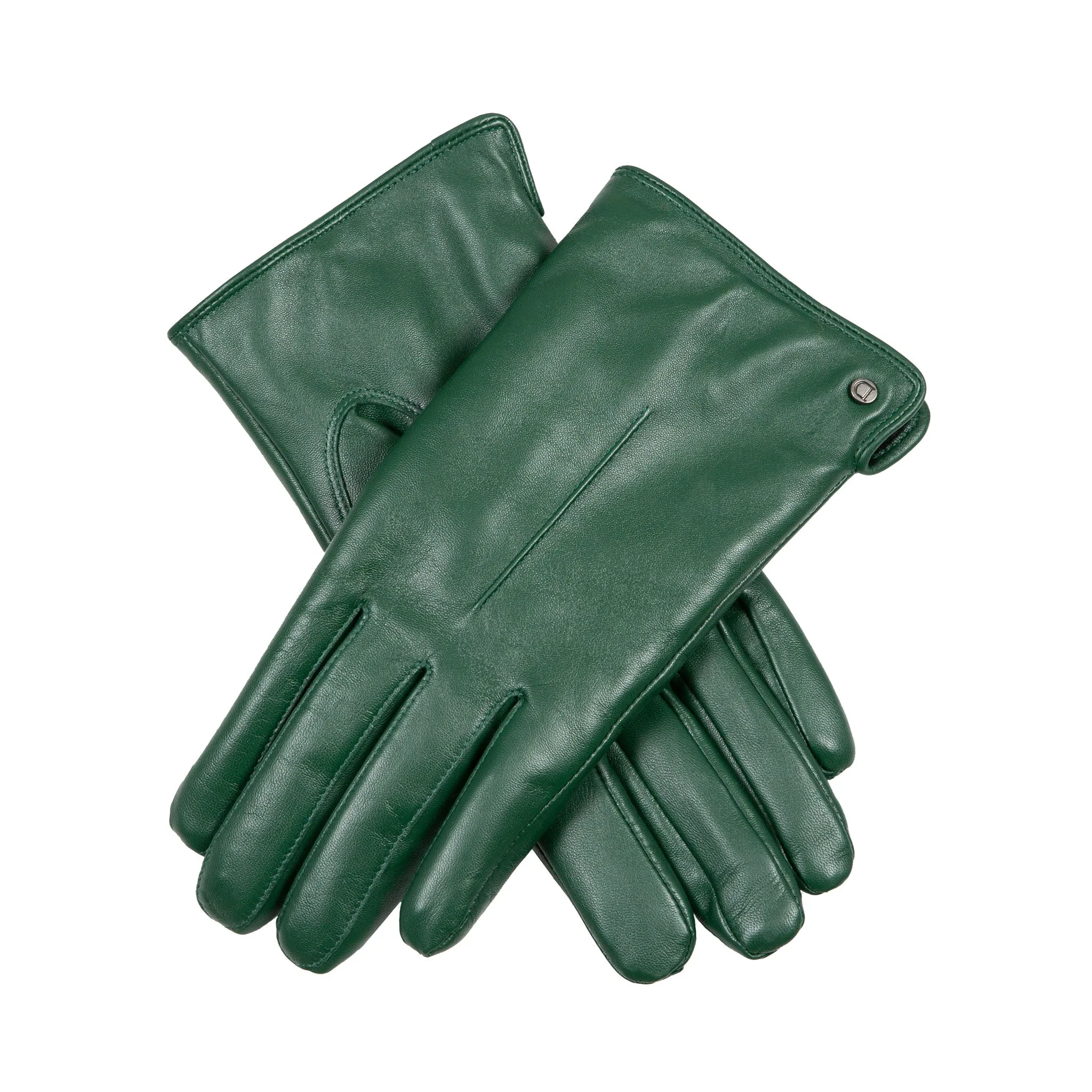 Women’s Touchscreen Single-Point Faux Fur-Lined Leather Gloves