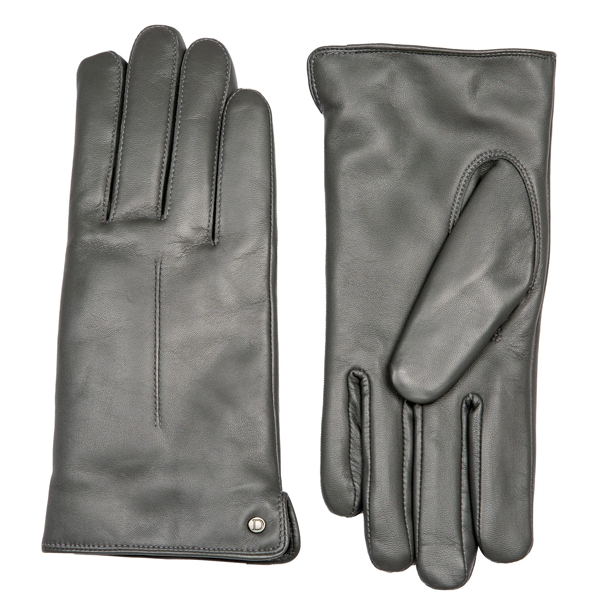 Women’s Touchscreen Single-Point Faux Fur-Lined Leather Gloves