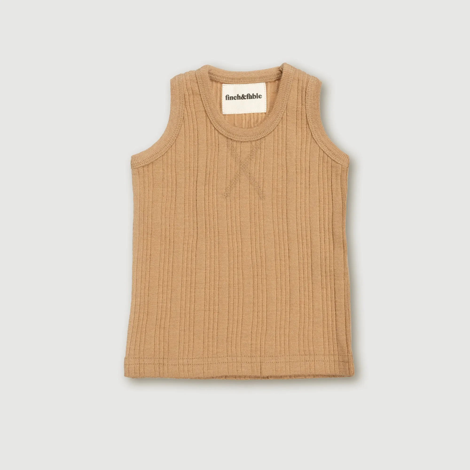 Wool Rib Singlet - Fawn