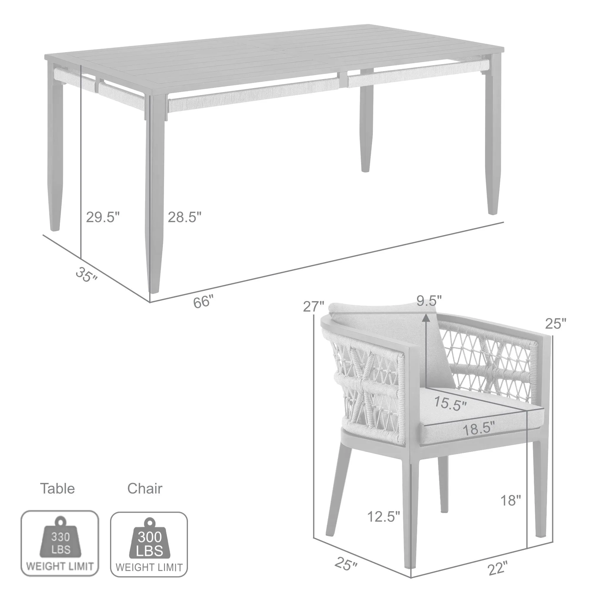 Zella 5-Piece Outdoor Dining Set