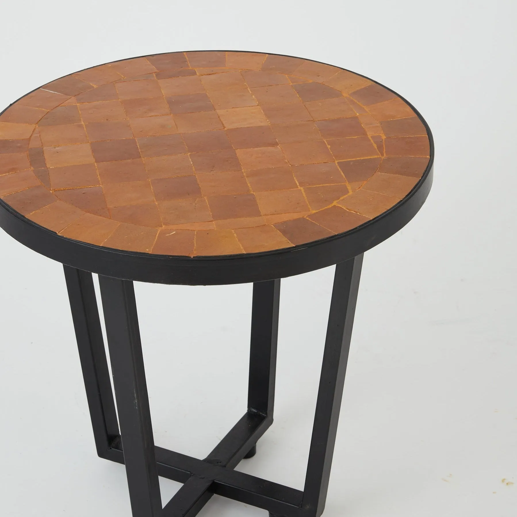 Zellige tiled side table  Burnt Orange